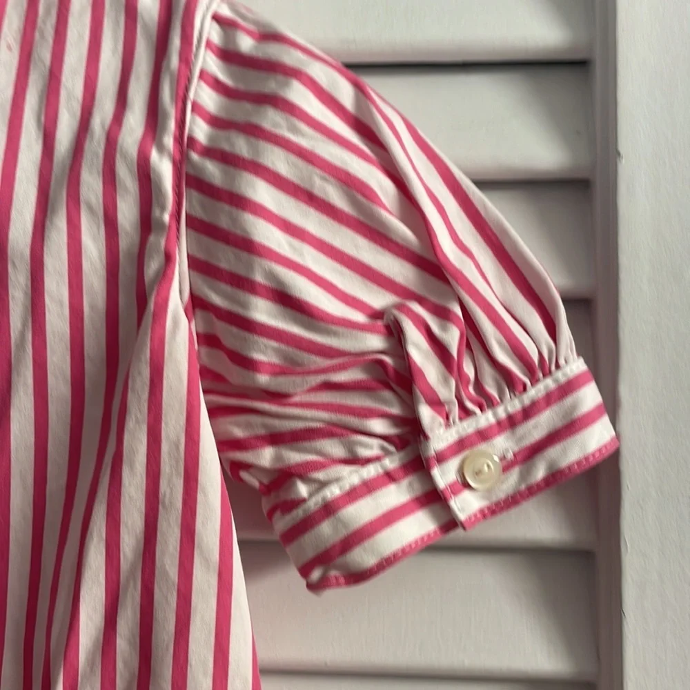 Ralph Lauren Layette Peplum Button Back Shirt, Puffed Sleeves,LIKE NEW-Size 9M
